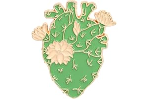 ROFARSO Cactus Heart Enamel Lapel Pin Set Cartoon Anatomical Heart Pin, Accessory for Backpacks Clothing Bags Hats Shirts