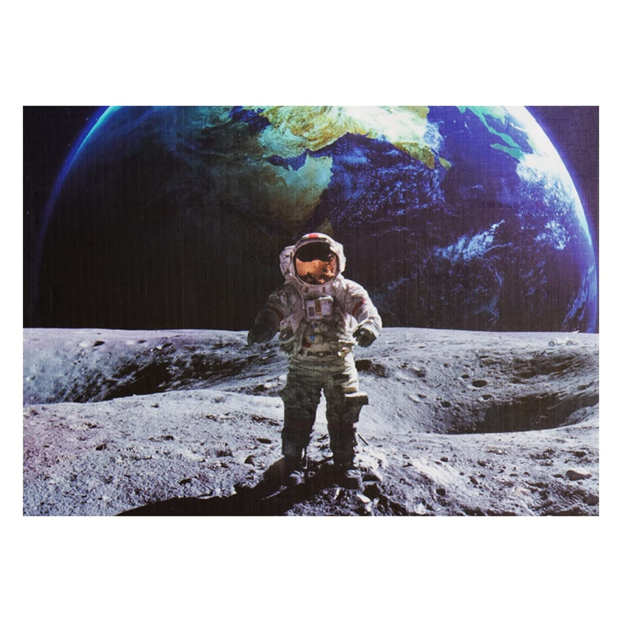 Brave Astronaut on Moon 1000 Piece Puzzle for Adults & Kids | 27 x 20 Inch Jigsaw Puzzles Game with Extra Thick, Pieces That Fit Together Easily | Made from Recycled Paper | Bonus Poster Included