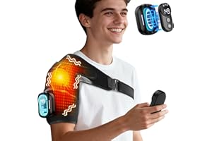 Cordless Shoulder Heating Pad, Shoulder Massager with Detachable Magnetic Controller, Shoulder Support Brace Wrap with 5000mA