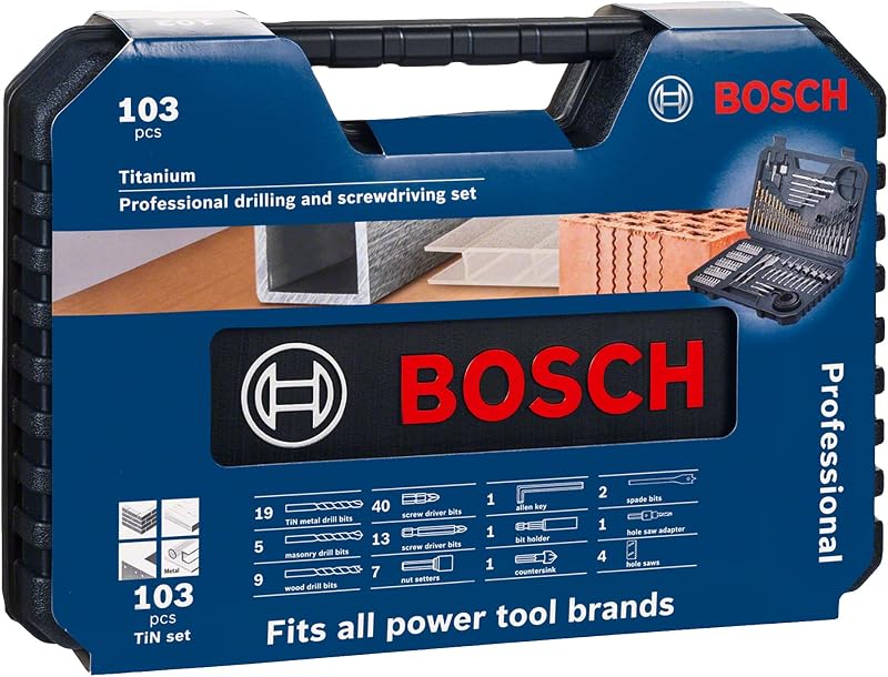 Professional Set Punte E Bit Per Legno, Pietra E Metallo, Accessori Per Utensili Di Foratura E Avvitamento, 103 Pezzi