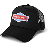 Happy Dad Hats for Men and Women, Available in Trucker Hat, 6 Panel Snapback Hat or Baseball Cap, Holiday &amp; Birthday Gifts