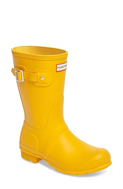 short yellow hunter rain boots