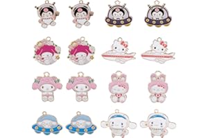 G-Ahora 18PCS Kawaii Charm Gifts Jewelry Accessories Kitty Pendants for DIY Craft Jewelry Making