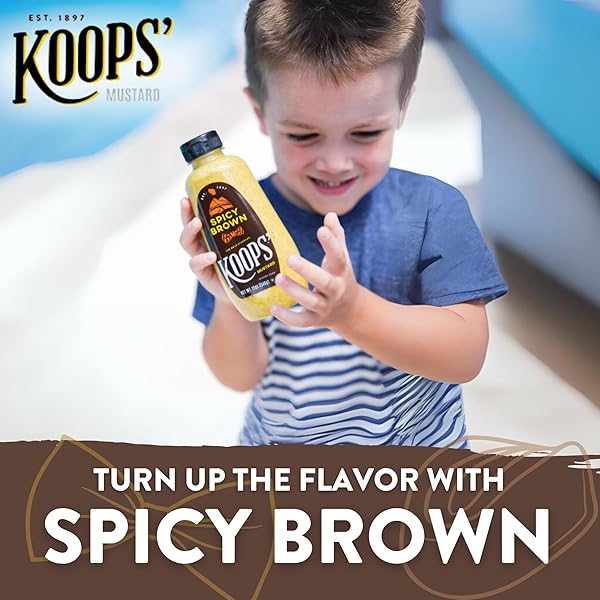 KOOPS’ SPICY BROWN MUSTARD – SPICY MUSTARD, GLUTEN-FREE, KOSHER, MADE IN USA, FROM QUALITY MUSTARD SEEDS, DELICIOUS AND BOLD FLAVOR – 12 OZ, PACK OF 1