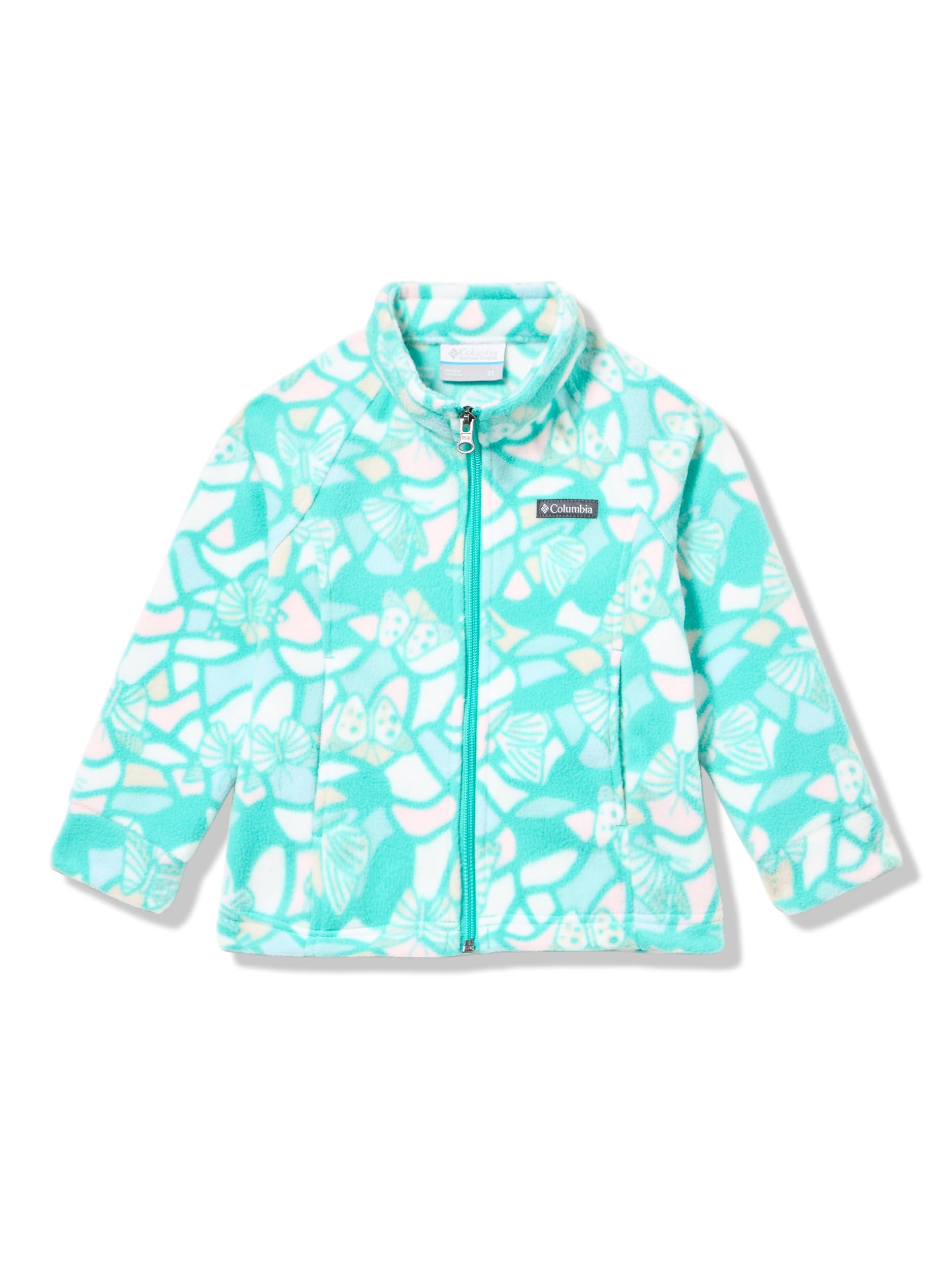 Columbia Youth Girls Toddler Benton Springs II Printed Fleece Jacket, Dolphin Fly High, 3T Image