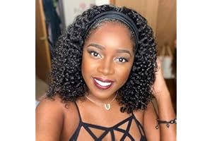 Human Hair Headband Wigs 14 Inch Deep Wave Curly Human Hair Wigs for Women Glueless Perruque femme cheveux humain naturel Bra