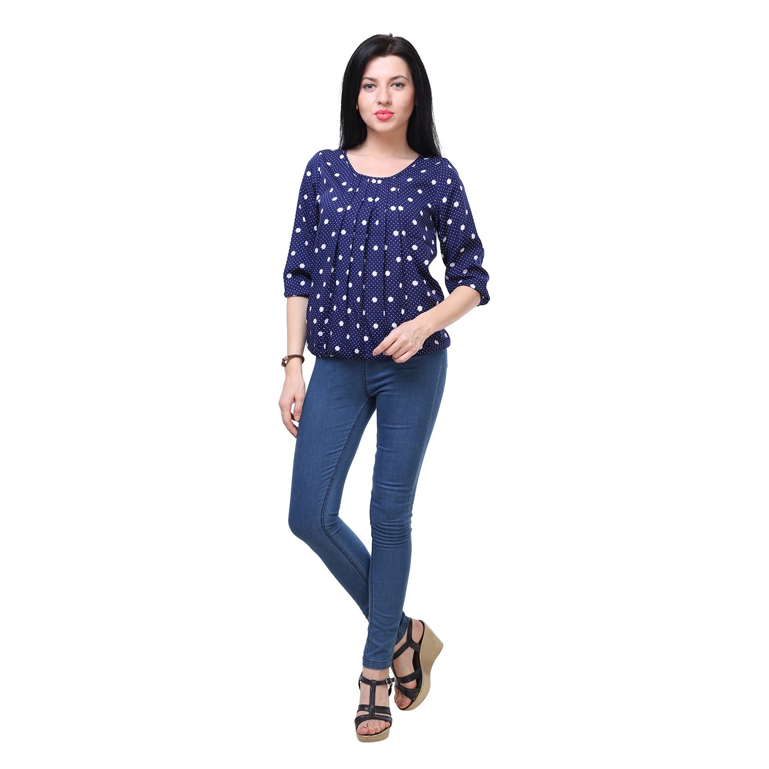 deewa blue polka dots top