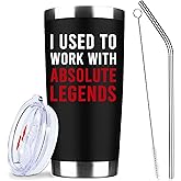 I Used To Work With Legend Tumbler, 20oz Insulated Stainless Steel Travel Coffee Mug with Lid and Straw, Funny Retirement Gifts for Men Women 2025, Farewell Going Away Gift for Coworker Boss Colleague