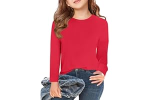ZDC Girls Long Sleeve T Shirts Kids Fall Crewneck Tops Basic Tees 5-14 Years