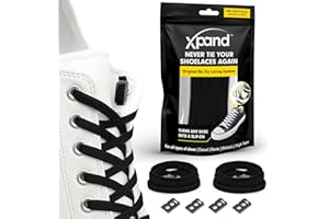 Xpand No Tie Elastic Shoelaces. 1 Size Fits All for Adults & Kids | Stretch Laces for Sneakers, Runners & High Tops Shoes