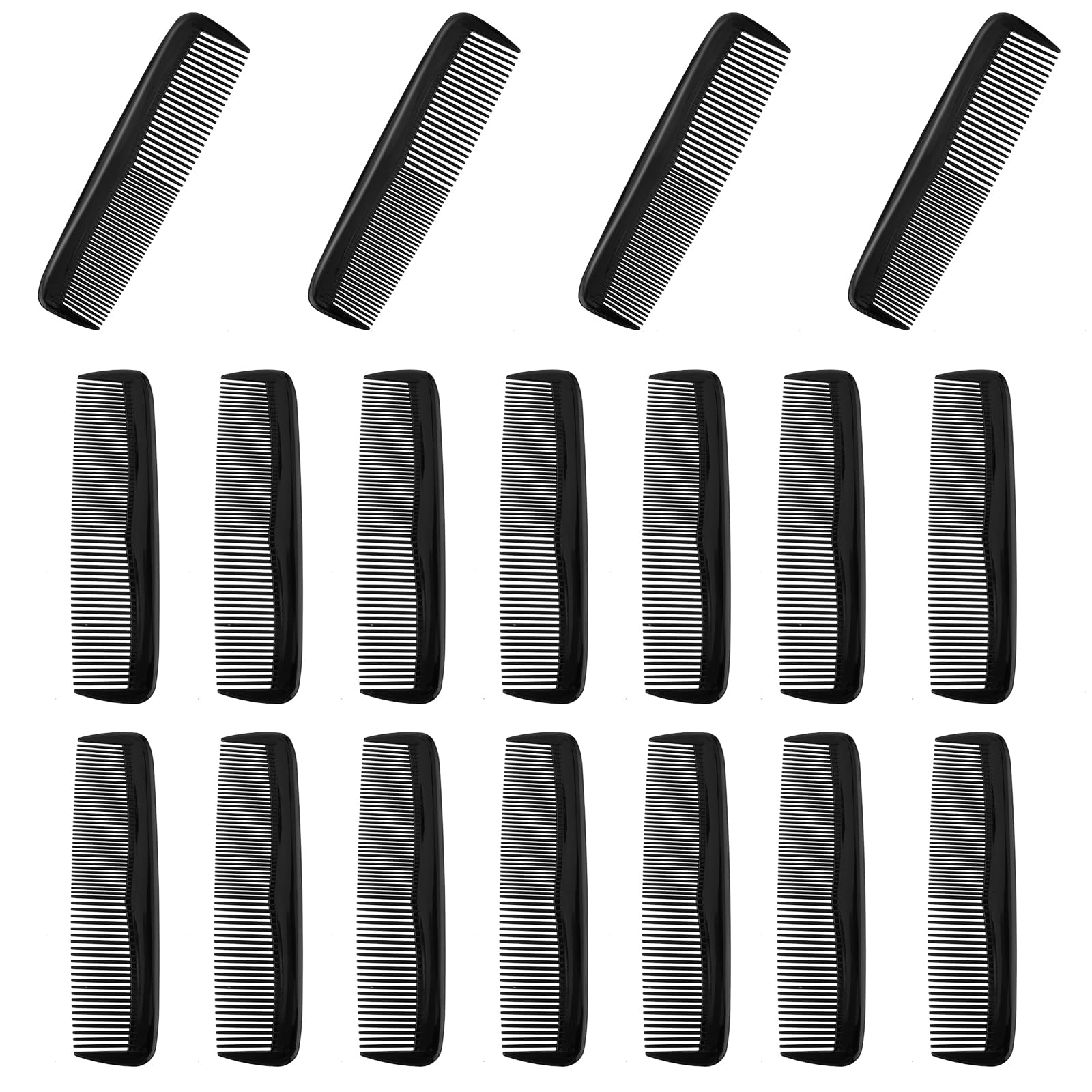 18 Pieces Hair Combs Set Plastic Pocket Combs Fine Tooth Comb Hair Cutting Comb Styling Combs Straightening Comb Hairdressing Barber Salon Comb for Women Men (Black)