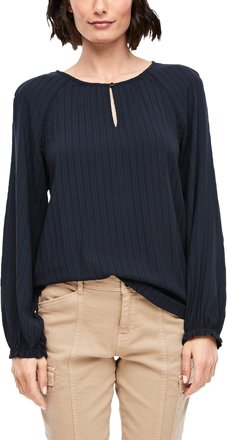 S.Oliver Damen Bluse Mit Langen Ärmeln | Ohne Verschluss & Mit Gummizug | Bequeme Alltagsbluse