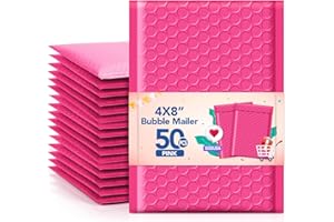 GSSSUSA Bubble Mailers 4x8 Inch 50 Pack Padded Envelopes Usable Size 4x7 Inch Shipping Envelopes Self Seal Small Packaging Sh