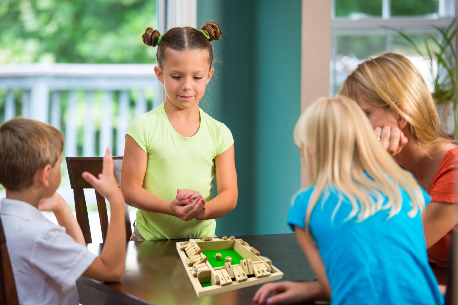 EACHHAHA Shut The Box 4-Spieler,Klappbrett Spiel,Würfelspiel aus Holz,Brettspiel aus Holz,Brettspiele ab 7 8 9 10 + Jahre,Reisespiele,Traditionelle Kneipenspiele 7
