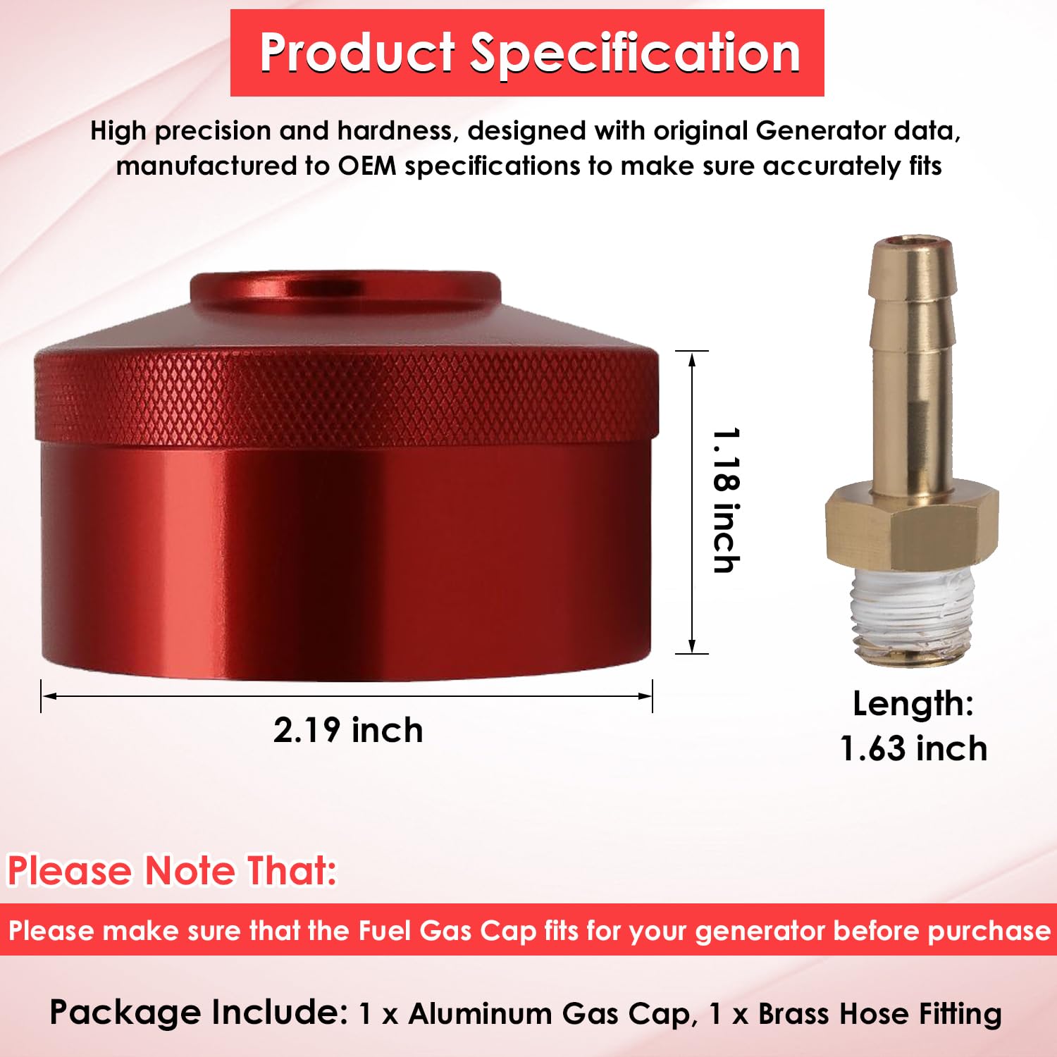 Upgrade Extended Run Fuel Gas Cap for Honda EU1000i EU2000i EU3000i Handi Champion 2000W Westinghouse 2200W WH2200iXLT Generators with Brass Hose