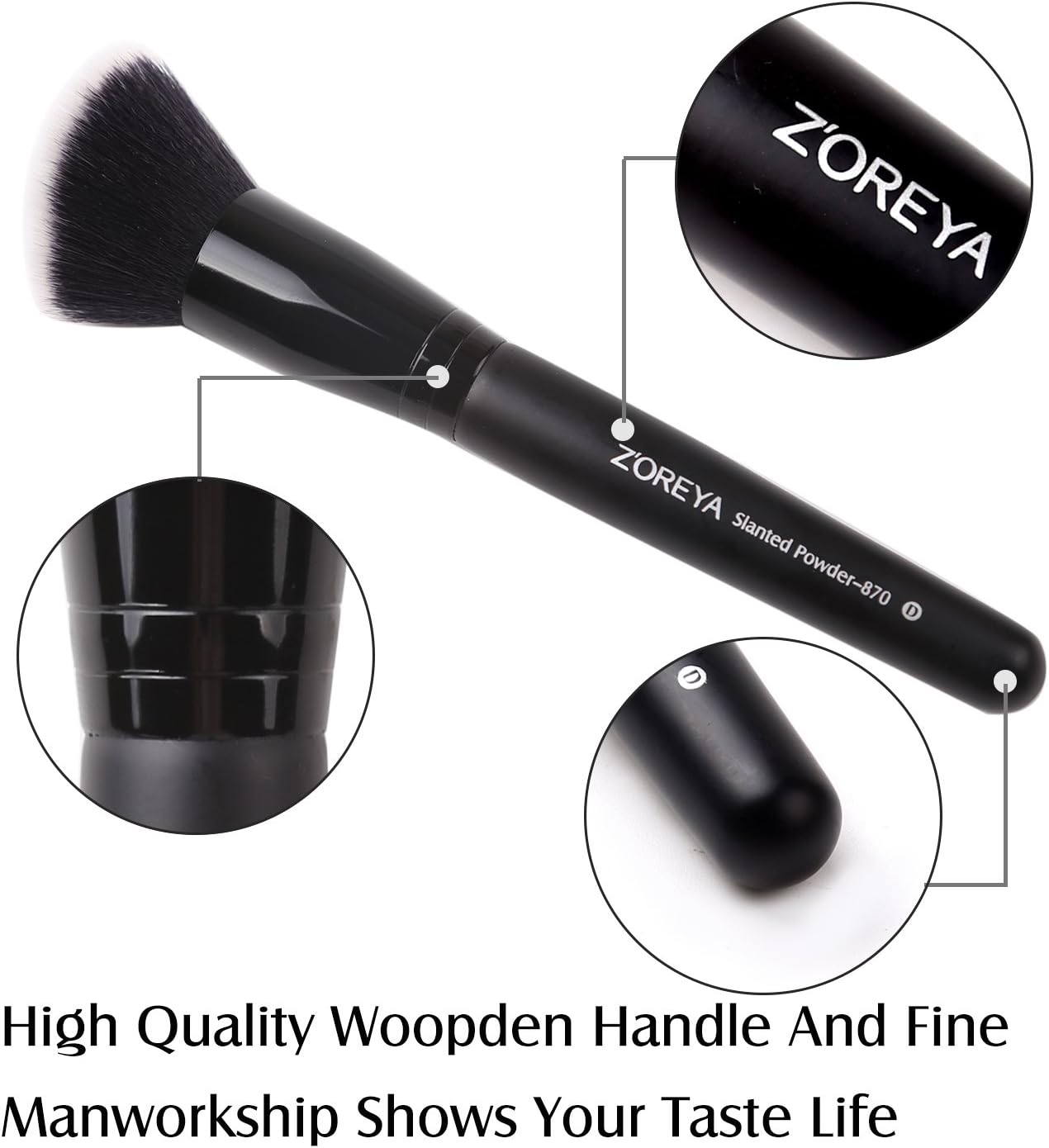 Makeup Brushes Zoreya Makeup Brush Set Premium Foundation Brush Kabuki Brush With Soft and Cruelty-Free Synthetic,for Cosmetics Foundation Concealers Powder Blush Blending Face Eye Shadows Brush Sets - Image 4