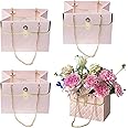 Canastas Para Arreglos Florales 4Pcs Flower Paper Box Bouquet Storage Bucket Gift Bags With Metal... Flower Boxes For Arrangements
