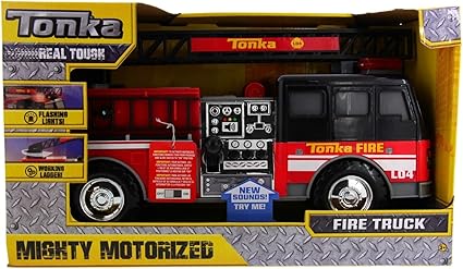 Amazon.com: Tonka Mighty Motorized Fire Truck, Red & Black - Real