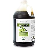 velona Neem Oil USDA Certified Organic - 64 Fl Oz | 100% Pure and Natural Carrier Oil | Virgin, Unrefined, Cold Pressed | Hair, Body and Skin Care | Use Today - Enjoy Results
