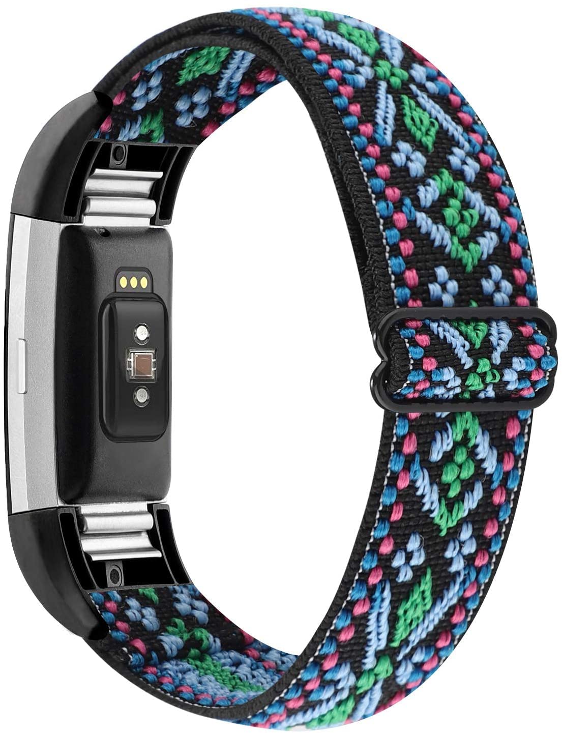 YHC Watch Strap for Fitbit Charge 2,Breathable Nylon Wristband for Sport (Embroidery)