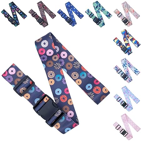 Koffergurt Gepäckgurt/Gurt Verstellbare - Kofferband Farbig - Reisezubehör - Schwarz Bunt Krapfen - INNObeta