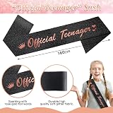 SWPEED 13th Birthday Gift Set Girls Sash Tiara Balloons Cake Topper Keyring Teen view 5