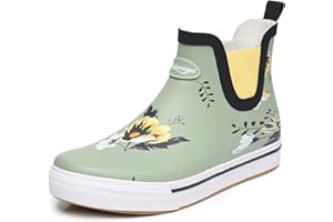 RAINANGEL Rain Boots for Women and Men,Unisex Ankle Rain Shoes Anti-Slipping Rainboots with Comfortable Lightweight Garden Rubber Rain Boot and Outdoor Work Shoes,Waterproof Fishing Deck Boots