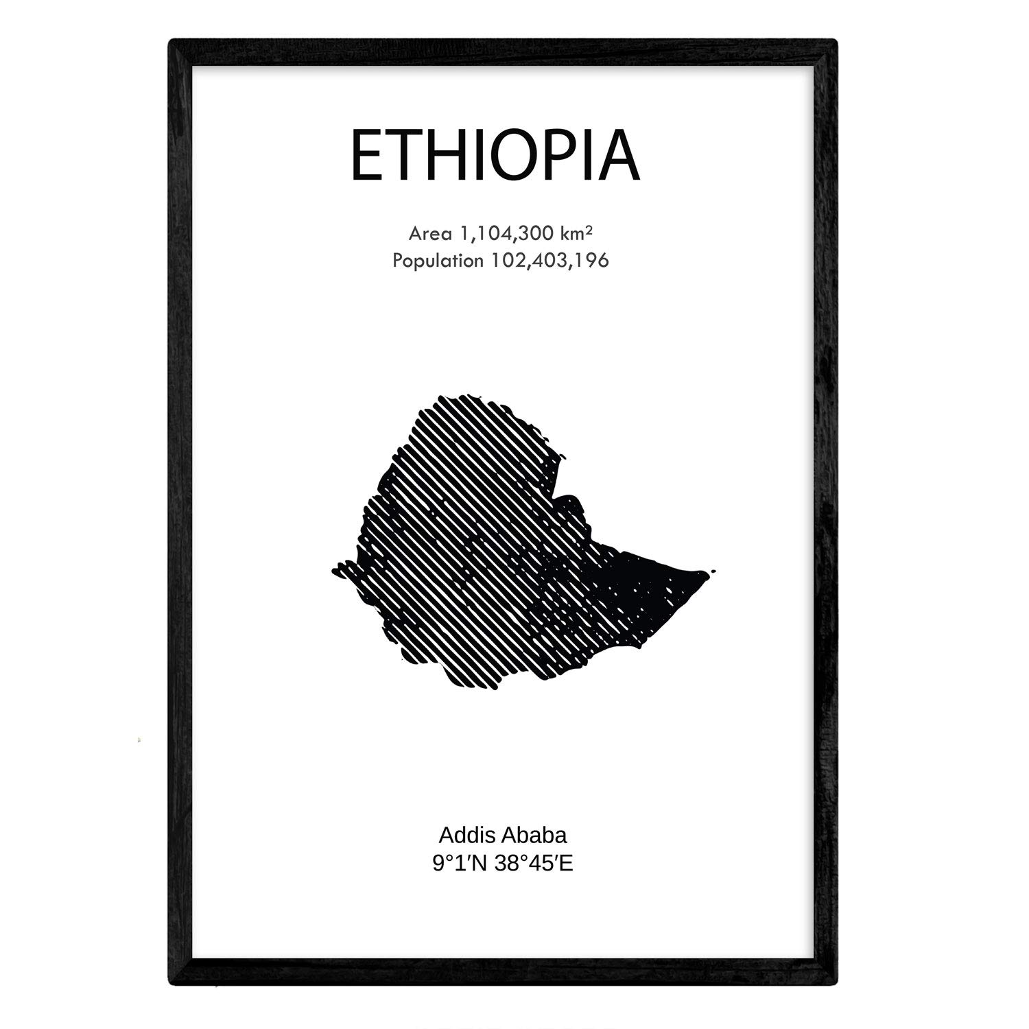 Nacnic Poster Ethiopia. Sheets of countries and continents. A3 size — image 1