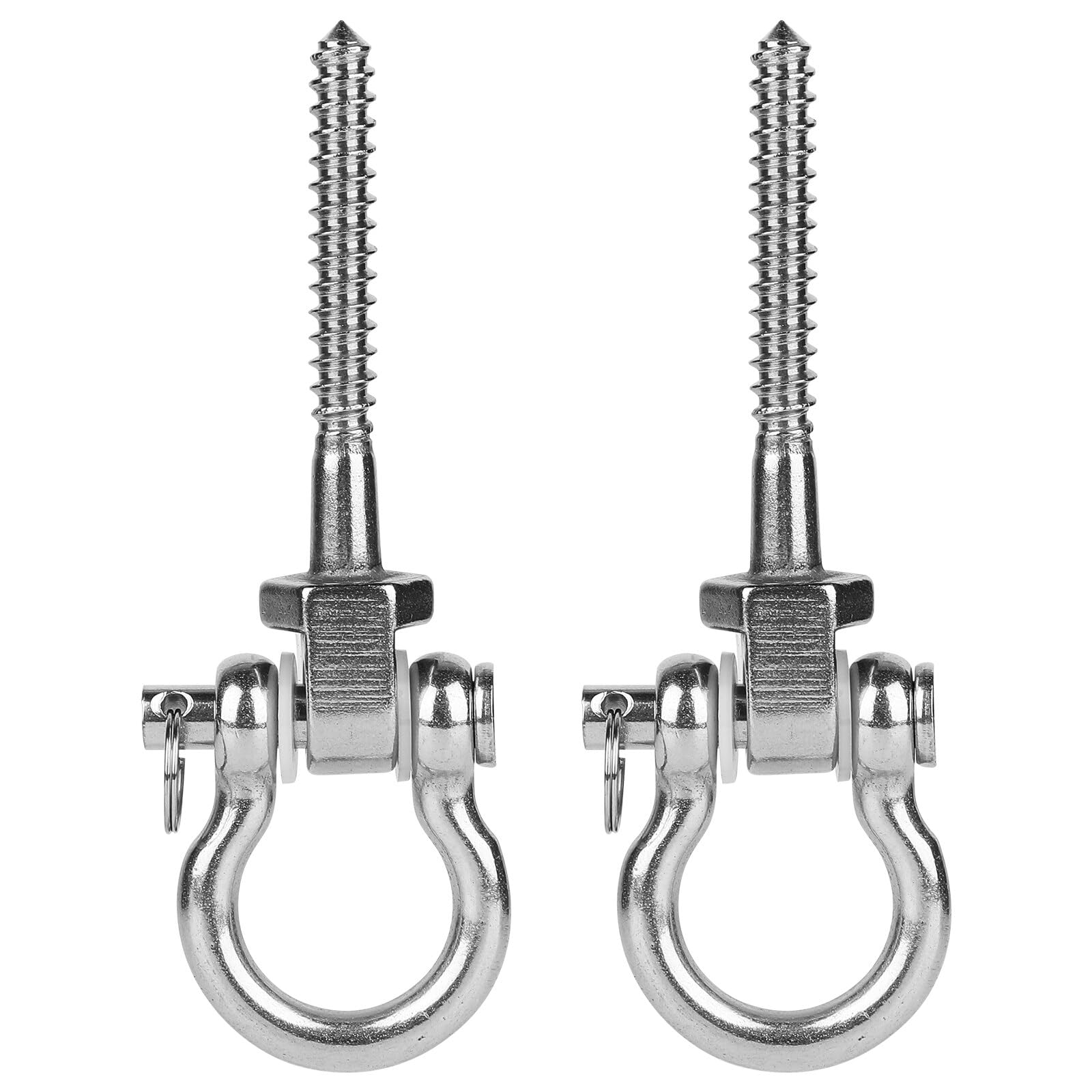 Jasfyee Heavy Duty Swing Hangers, 2pcs Swing Ceiling Mount Hammock Bolts 300KG Capacity Stainless Steel 304 Eye Bolt Screw Bracket,for Playground Yoga Hammock Chair Sandbag
