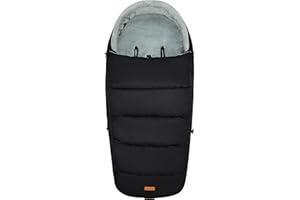 LIULIUBY Stroller Footmuff | Warm Stroller Bunting Bag for Baby & Toddler | Cozy Baby Winter Sleeping Bag for Cold Weather Outdoors | Universal Foot Muff for UppaBaby, Nuna, BOB, Jogger, Graco..(6M-4T, Black)