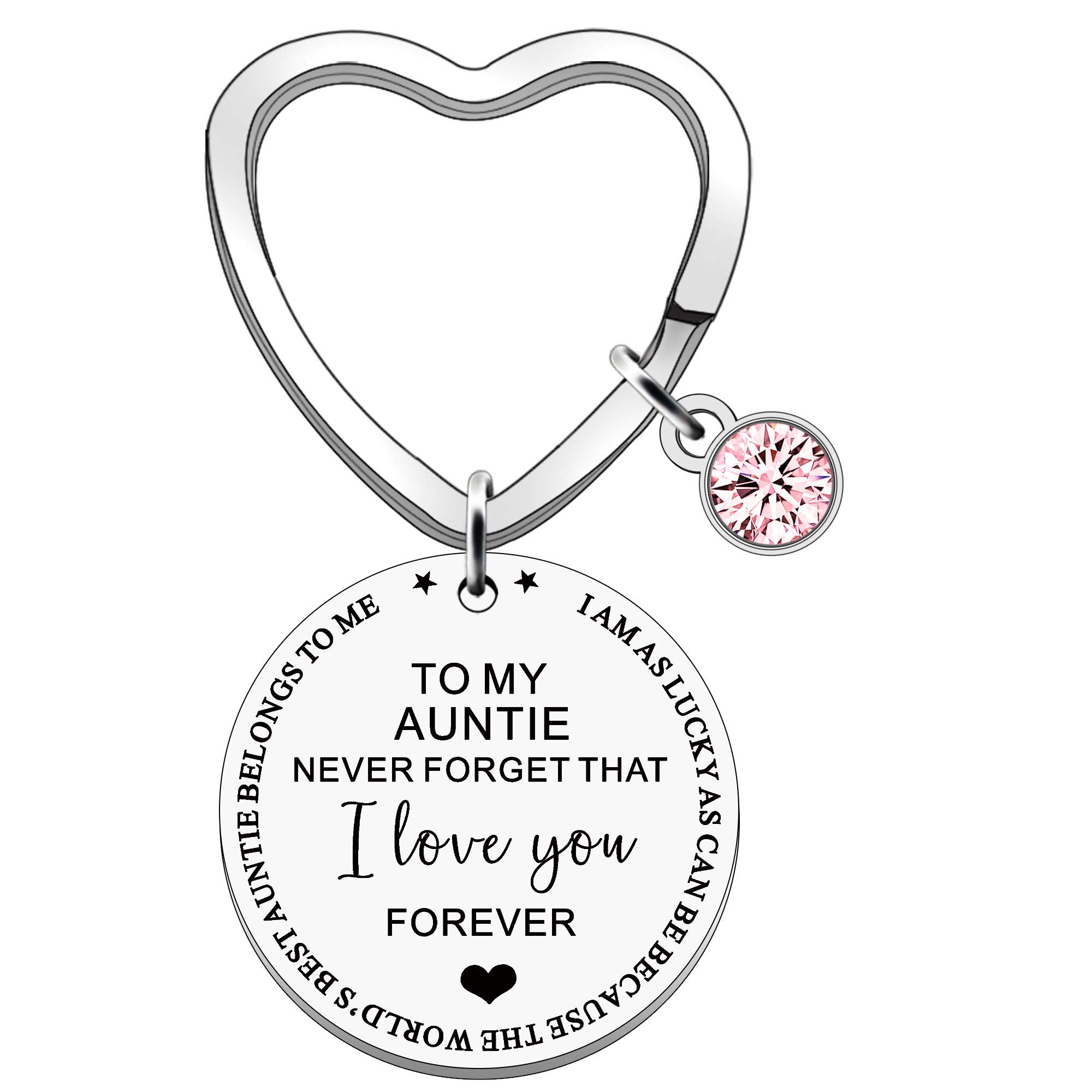 FMCC Auntie Gifts Keyring -Gifts for Auntie Birthday Christmas Mothers Day Never Forget that I Love You