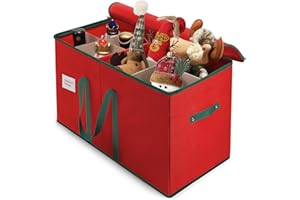 Christmas Nutcrackers Storage Box Stores 8 Figurines and Nutcrackers Sized 15 Inches, Holiday Decor Organizer with Adjustable