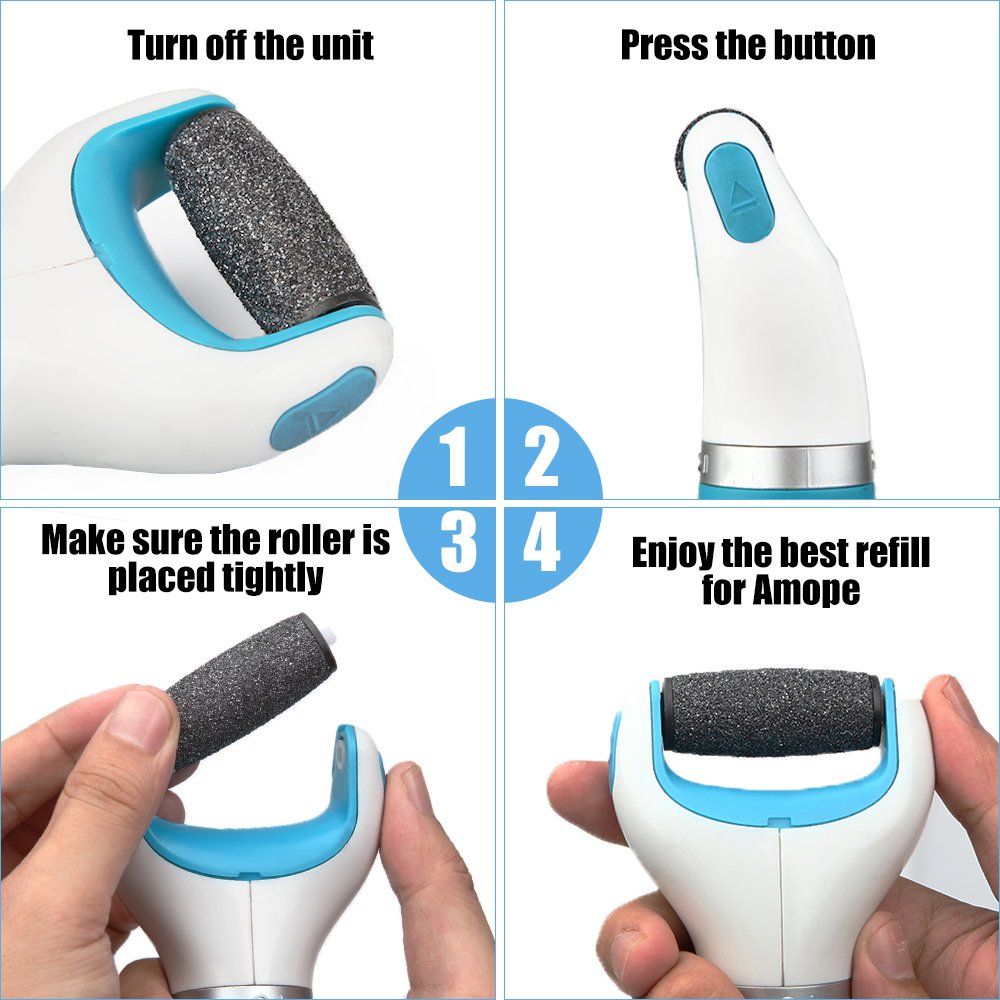 IMPROVED 5 Extra Coarse & 5 Regular Coarse Replacement Refill Roller for Amope Pedi Refills Electronic Perfect Foot File : Beauty