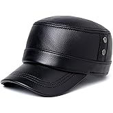 Army Cap with Goat Leather for Men, Adjustable Size Breathable Mesh Comfortable Fit, Military Style Hat Perfect for Outdoor Activities
