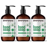 Everyone Liquid Hand Soap, 12.75 Ounce (Pack of 3), Spearmint and Lemongrass, Plant-Based Cleanser with Pure Essential Oils