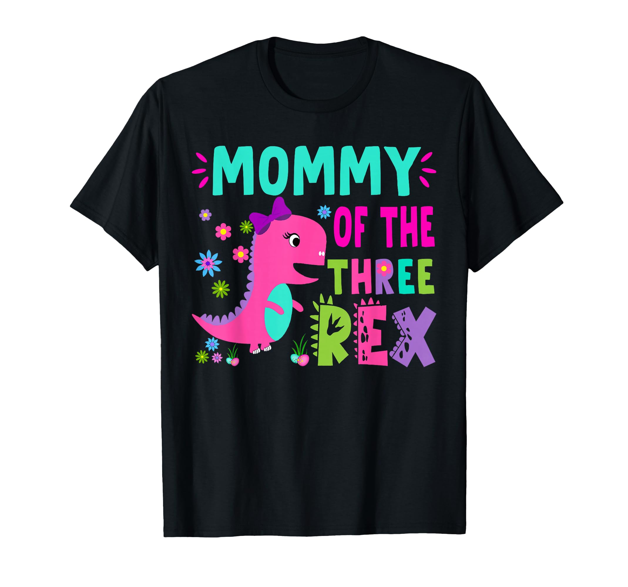 Photo 1 of Mommy of the THREE rex T-Rex Dinosaur Birthday Family T-Shirt Size XL Women White