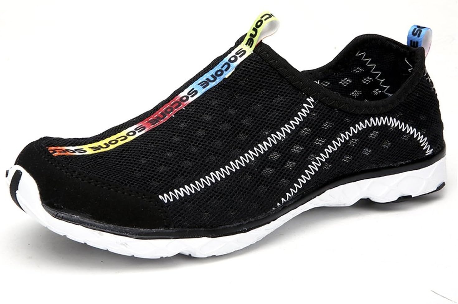 TooTa Mesh Walking Men & Women Breathable Running Aqua Outdoor Couple Water Shoes (11 B(M) US Women / 10 B(M) US Men, Black)