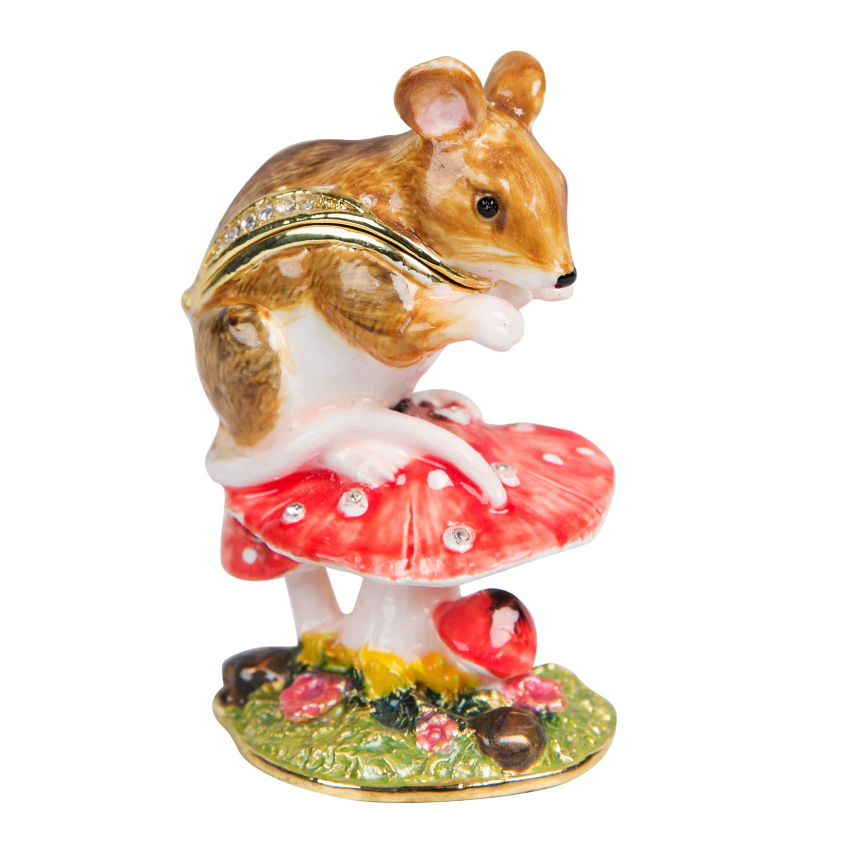 Mouse on Toadstool Trinket Box by Treasured Trinkets
