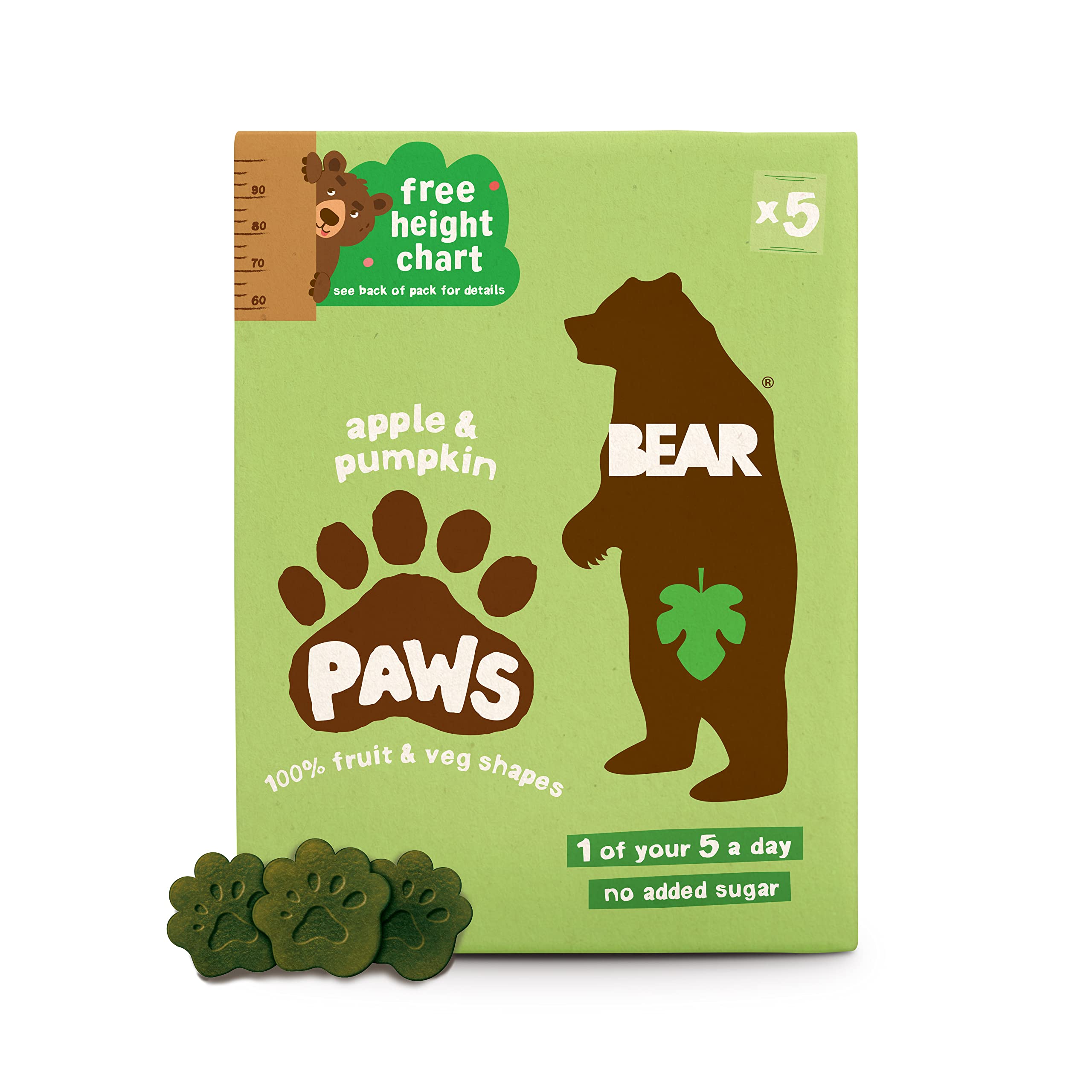 BEAR Apple & Pumpkin Pure Fruit & Veg Paws - Suitable for 2+ years - 20g (20 packs)