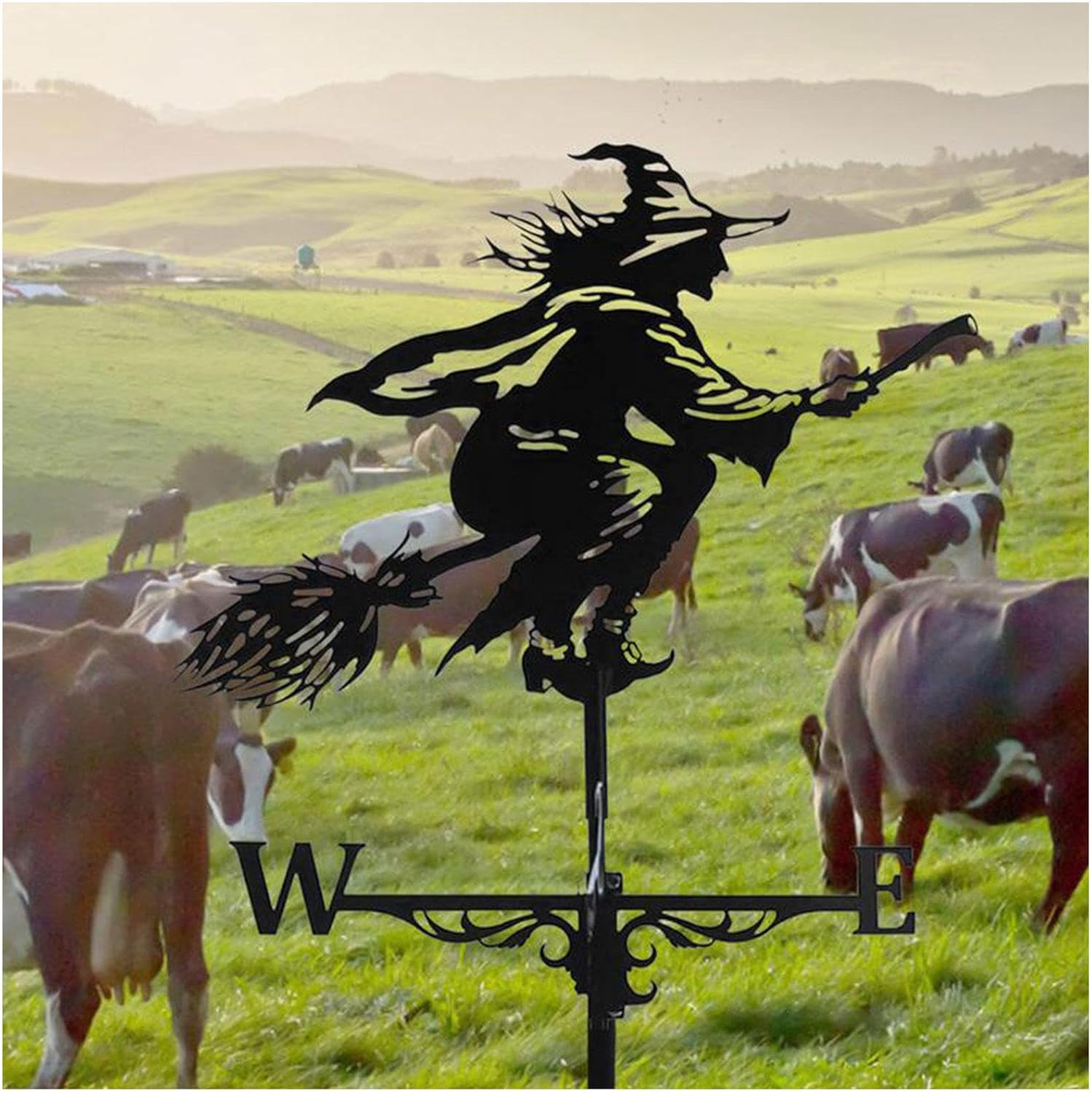 Weathervanes - Garden Witch, Garden Weathervane, Wicked Witch Black Decorative, Witch Weather Vanes Roofs, for Yard and Garden Halloween Festive Decoration