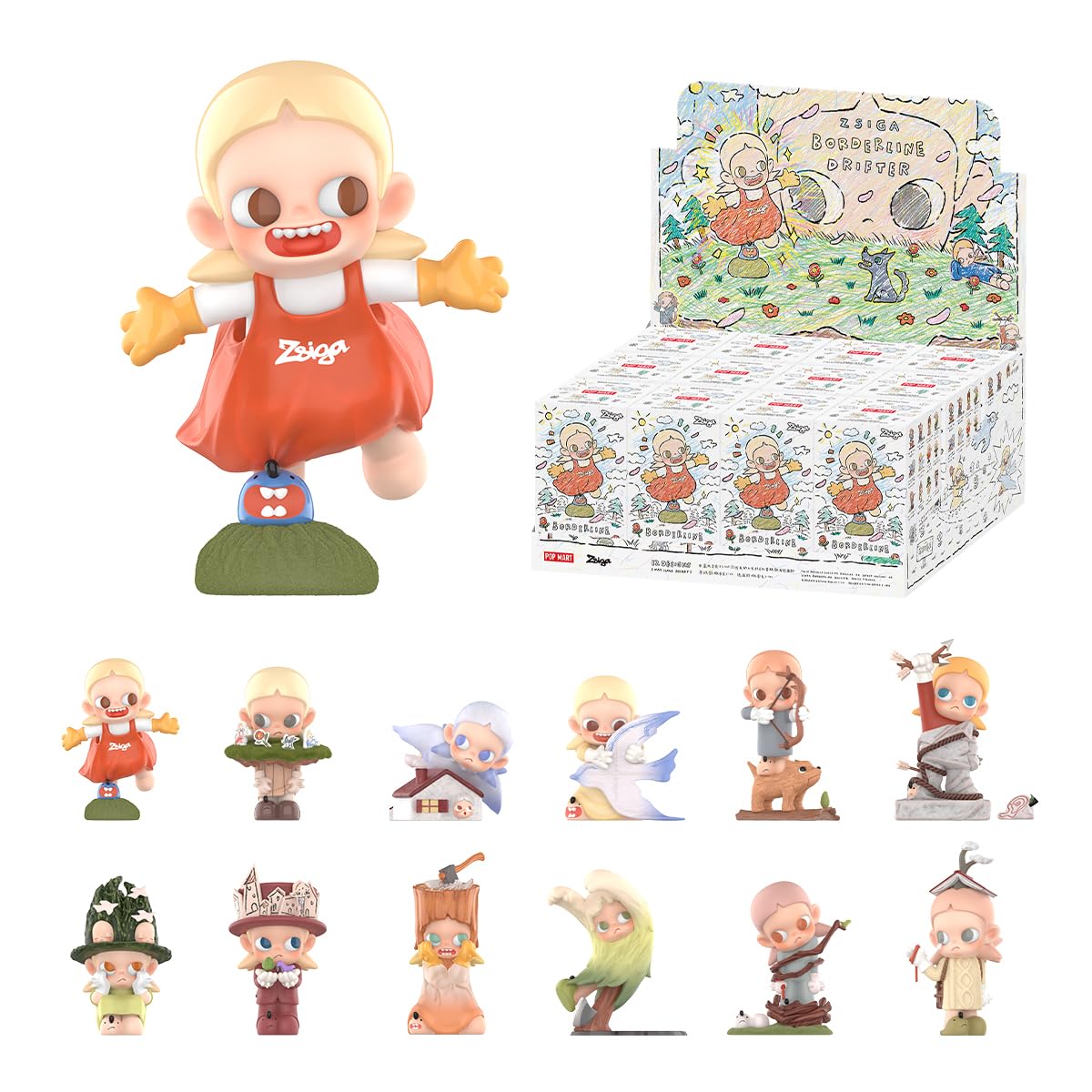 POP MART Zsiga Borderline Drifter Series Figures Whole Set Premium Design Gifts for Women Fan-Favorite Collectible Chic Art Toy Action Figure