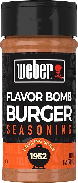WEBER FLAVOR BOMB BURGER SEASONING, 6.75 OZ