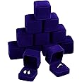 Zhanmai 12 Pcs Valentines Day Velvet Ring Box Jewelry Box Earring Jewelry Case Gift Boxes for Wedding, Engagement, Birthday and Anniversary 2.12 x 1.77 x 2 Inch(Royal Blue)
