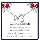 EPIRORA Mother Daughter Necklace Jewelry Gifts for Mom Daughter Son Grandma Granddaughter Aunt Niece Sister, Interlocking Heart Pendant Necklace for Birthday Christmas Mother’s Day