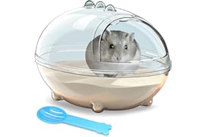 lazYYzal Hamster Bathroom,Hamster Bathtub Box,dust Bath for Hamster,Hamster Sand Bath Container,Hamster Bath,Hamster Bathing Bowl,Transparent Hamster Bathtub Toilet for Hamster Accessories (S)