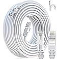 Cat 6 Shielded Ethernet Cable 50ft, 23 AWG Cat 6 Patch Cable, High Speed Cat6 RJ45 LAN Network Cables for Router, Gaming, Modem