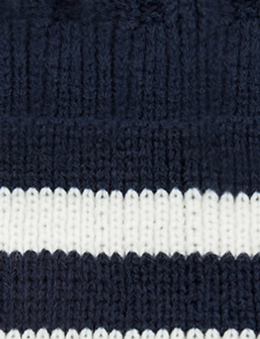 EVRFELAN Pom Pom Cotton Beanie Winter Hat Knitted Thick Warm Cute Caps Women Girls (Navy blue)