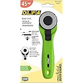 OLFA 45mm Quick-Change Rotary Cutter (RTY-2C/LGR) - Rotary Fabric Cutter w/Blade Cover for Crafts, Sewing, Quilting, Replacem