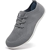 GLYGML Barefoot Flat Shoes Women Slip on Casual Walking Sneakers Non Slip Gym Athletic Workout Trainers Lightweigh Breathable Light_Gray 7.5