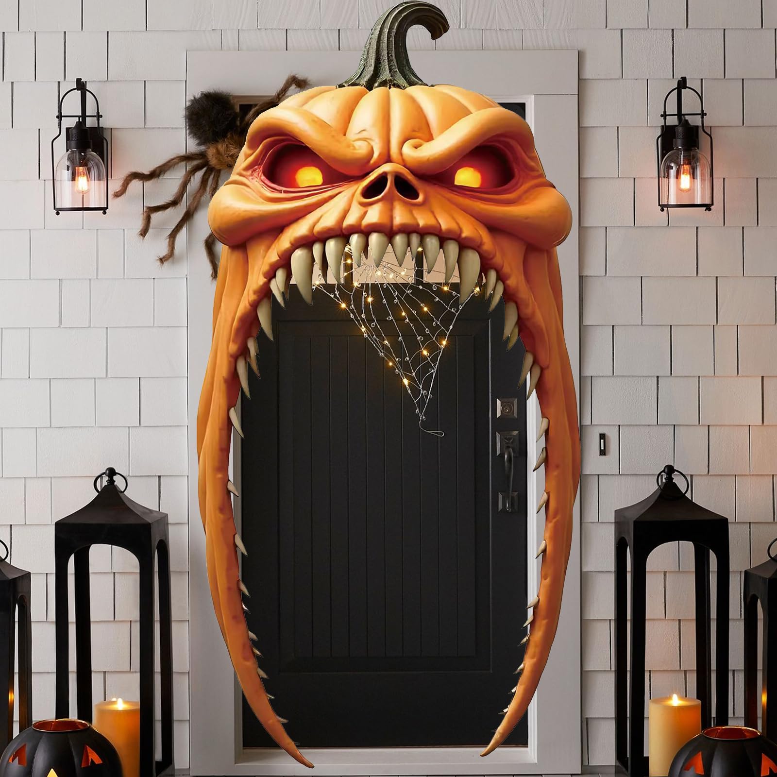 Photo 1 of ***FACTORY SEALED***delaimastor Large Halloween Door Cover Outdoor Banner Sign Halloween Decor Pumpkin Door Cover Decorations for Outside Porch Yard Party Decoration 78.74x43.31 Inch